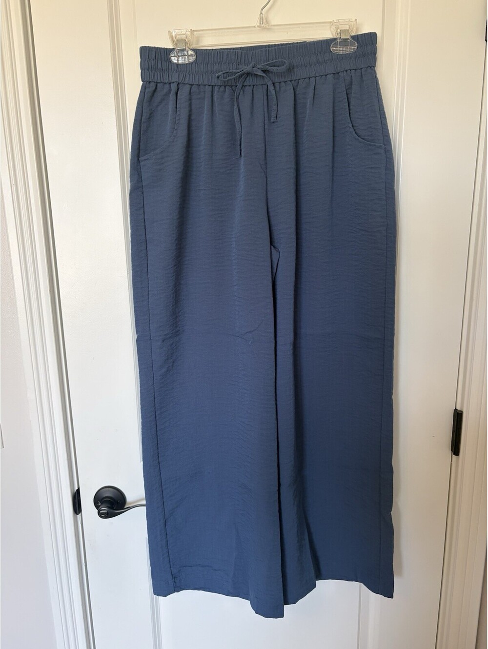 Kiczoy Women’s Pants Size L Lightweight Blue Teacher Beach Resort